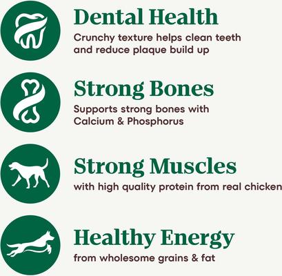 Paquete: Alimento seco para perros Nutro Natural Choice con pollo y arroz integral para adultos + premios crujientes con mantequilla de cacahuete real