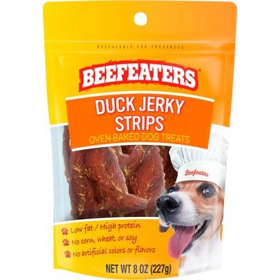 Tiras de pato para golosinas de carne seca para perros, bolsa de 1.58 oz, caja de 12