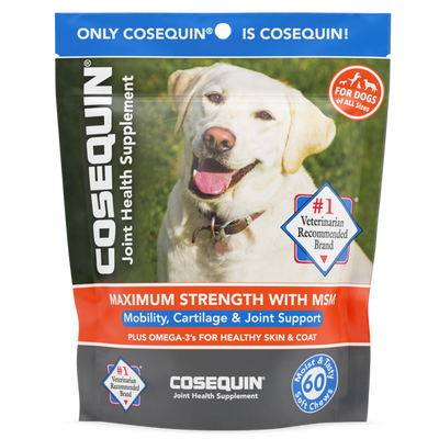 Nutramax Cosequin con MSM y omega-3, 60 masticables blandos para perros