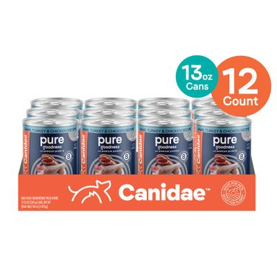 Bundle: CANIDAE PURE Limited Ingredient Lamb, Turkey & Chicken Recipe + Chicken & Rice Formula Canned Dog Food