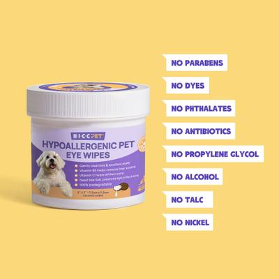 Bundle: HICC PET Gentle Antimicrobial Eye Rinse, 5.1-fl oz bottle + Hypoallergenic Dog & Cat Eye Wipes, 100 count