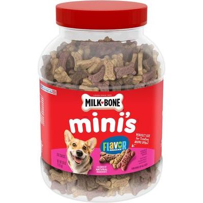 Mini's Flavor Snacks - Galletas para perros con sabor a carne, pollo y tocino, envase de 36 oz