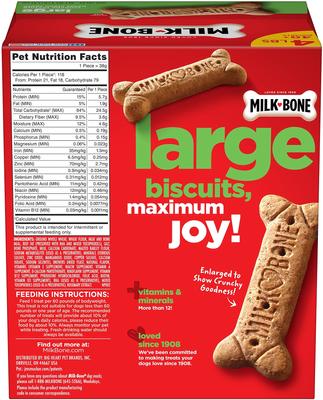 Original Large Biscuit Dog Treats, 4-lb box