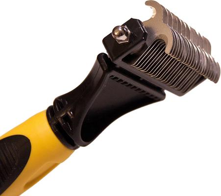 Dematting Rake Matt Splitters Dog & Cat Brush, Yellow/Black