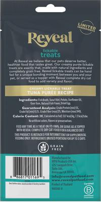 Bundle: Reveal Tuna Puree Grain-Free Lickable Treats, 0.5-oz sachet, 4 count + Reveal Chicken Puree Grain-Free Lickable Cat Treats, 0.5-oz sachet, 4 count