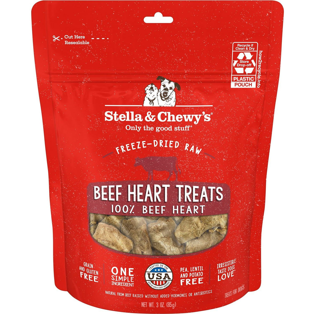 Beef Heart Freeze-Dried Raw Dog Treats. 80 g.