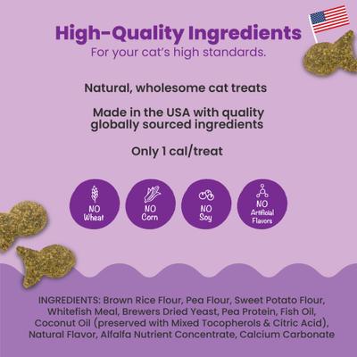 by Nina Ottosson Purrfect Bitez Real WhiteFish Flavor Natural Crunchy Cat Treats, 4-oz bag