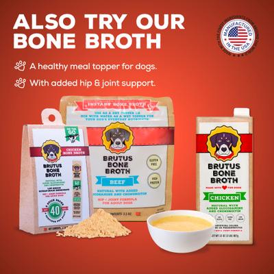 Bone Broth Chicken Biscuits Natural Limited Ingredient Crunchy Dog Treats, 8-oz bag