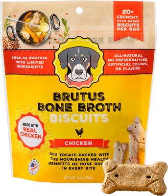 Galletas de caldo de hueso de pollo, premios crujientes naturales para perros con ingredientes limitados, bolsa de 8 oz