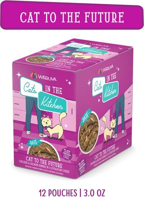 Cats in the Kitchen Cat to The Future with Chicken & Salmon Grain-Free Cat Food Pouches, 3-oz pouch, case of 12