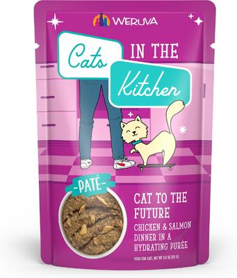 Cats in the Kitchen The Karate Kitty with Beef & Salmon Grain-Free Cat Food Pouches, 3-oz pouch, case of 12