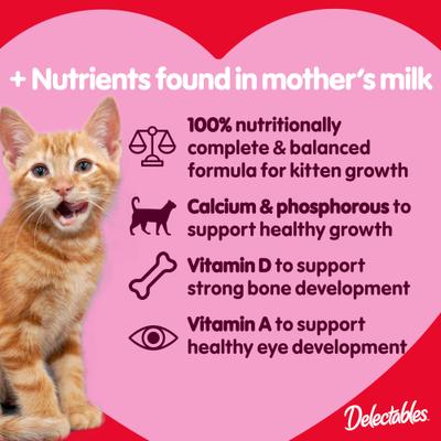 Delectables Squeeze Up Complete & Balanced Tuna & Salmon Lickable Kitten Treats, 0.5-oz tube, case of 32