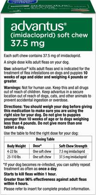 Bundle: Advantus Flea Oral Treatment for Dogs, 23-110 lbs, 7 count + Pet Protect Skin Health Supplement, 60 count
