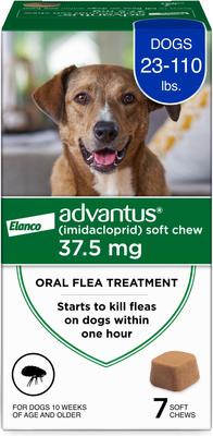 Bundle: Advantus Flea Oral Treatment for Dogs, 23-110 lbs, 7 count + Pet Protect Allergy & Immune+ Supplement, 60 count
