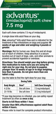 Bundle: Advantus Flea Oral Treatment for Dogs, 4-22 lbs, 7 count + Pet Protect Allergy & Immune+ Supplement, 60 count