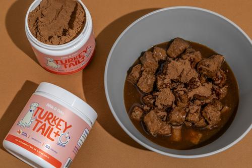 Turkey Tail + Mushroom Bacon Flavored Powdered Dog Food Topper, 2.97-oz jar