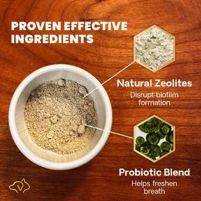 Bundle: VetriScience Perio Support Everyday Health Dog & Cat Powder Formula, 4.2-oz bottle + VetriScience Perio Plus Everyday Health Dental Stix Dental Dog Treats, 30 count