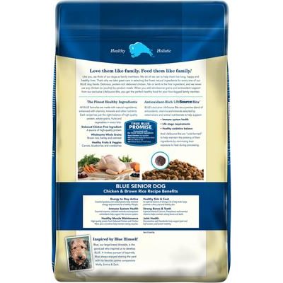 Bundle: Blue Buffalo Life Protection Formula Senior Chicken & Brown Rice Recipe Dry Dog Food, 30-lb bag + Homestyle Recipe Chicken Dinner with Garden Vegetables Senior Wet Dog Food, 12.5-oz, case of 12 + Nudges Grillers Chicken Dog Treats, 16-oz bag