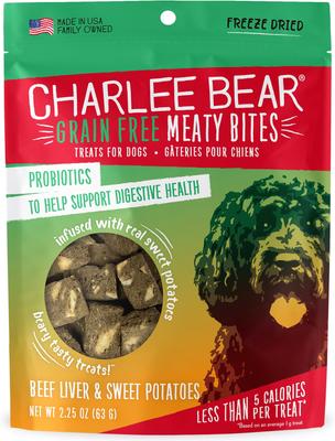 Meaty Bites Beef Liver & Sweet Potatoes Grain-Free Freeze-Dried Dog Treats, 2.25-oz bag
