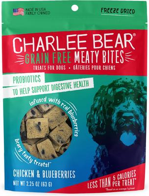 Meaty Bites Chicken & Blueberries Grain-Free Freeze-Dried Dog Treats, 2.25-oz bag