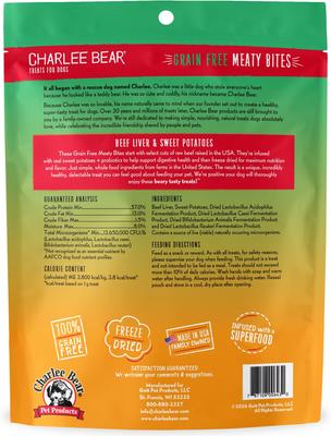 Meaty Bites Beef Liver & Sweet Potatoes Grain-Free Freeze-Dried Dog Treats, 2.25-oz bag