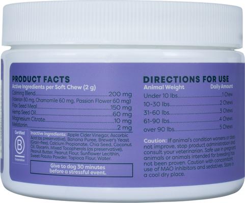 Calming Soft Chews Supplement for Dogs, 90 count