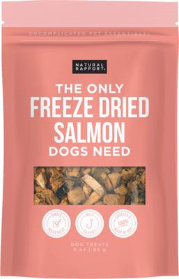 Golosinas de salmón liofilizado para perros y gatos, bolsa de 3 oz