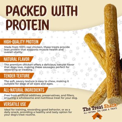 Made 100% Real Chicken Sausage High-Protein Soft & Chewy Dog Treats, 6-in, 20 count