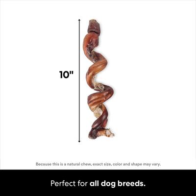 Made in USA Curly Bully Stick 6-9" Dog Chew Treats, 3 count