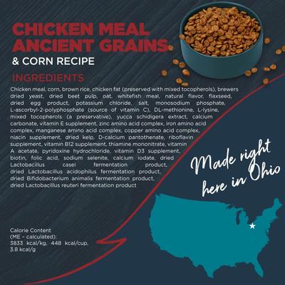 Complete & Balanced Diet Adult Chicken Meal with Ancient Grains & Corn Recipe Dry Dog Food, 48-lb bundle