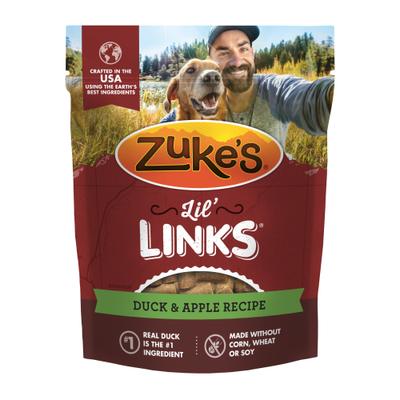 Lil' Links Sausage-Style Real Meat, Duck & Apple Recipe Gluten-Free Adult Soft & Chewy Dog Treats, 6-oz bag, 6-oz bag, bundle of 2
