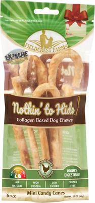 Nothin' To Hide Mini Candy Cane Chicken Flavor Dog Chews, 6 count