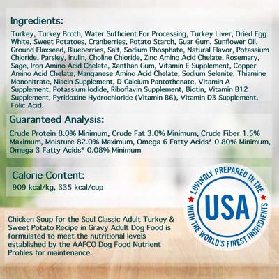 Classic Cuts in Gravy Turkey & Sweet Potato Recipe Adult Dog Food, 13-oz can, case of 12