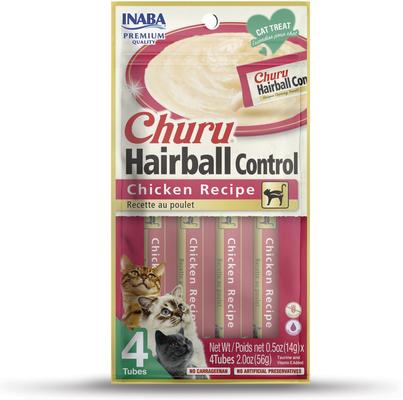 Bundle: Inaba Churu Tuna Creamy Puree + Hairball Control Chicken Recipe Lickable Cat Treats