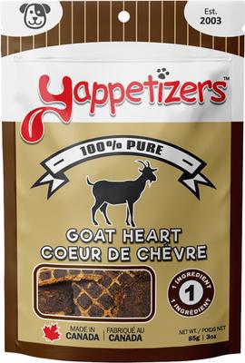 Goat Heart High Protein Grain-Free Dehydrated Dog Treats, 3-oz bag