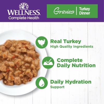 Complete Health Natural Grain-Free Gravies Turkey Dinner Canned Cat Food, 3-oz, case of 12