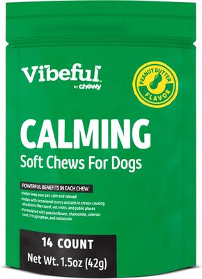Bundle: Vibeful Favorites - Mobility, Multivitamin, Probiotic, Allergy & Calming Beef, Peanut Butter, Pumpkin & Peanut Butter Dog Soft Chew Supplements, 70 count bundle