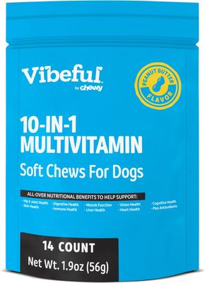 Bundle: Vibeful Favorites Bundle – Allergy & Multivitamin Support Peanut Butter Dog Soft Chew Supplements, 28 count