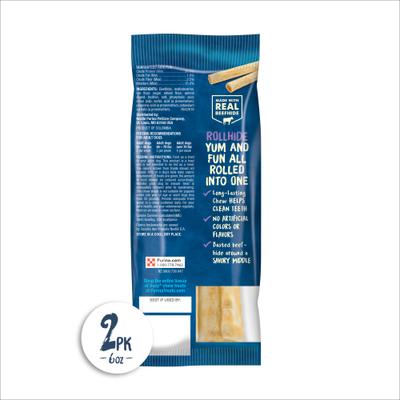 Rollhide, Long-Lasting Large Dog Treats, 2 count pouch