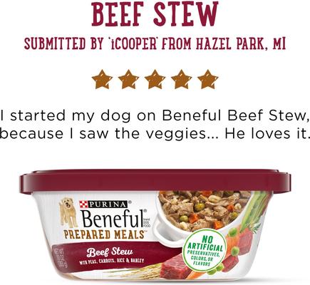 Freshly Prepared Meals Beef Stew with Peas, Carrots, Rice & Barley Wet Dog Food, 10-oz, case of 8