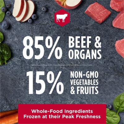 Paquete: Alimento seco Instinct Raw Boost con carne de res real y trozos crudos liofilizados + Alimento para perros con bocados crudos congelados con carne de res real