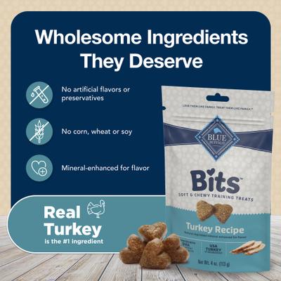 Blue Bits Tempting Turkey Recipe Soft-Moist Training Dog Treats, 4-oz bag