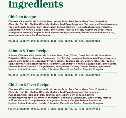 Perfect Portions Chicken, Salmon & Tuna, Chicken & Liver Variety Pack Grain-Free Soft Pate Wet Cat Food, 2.64-oz, case of 24 twin-packs