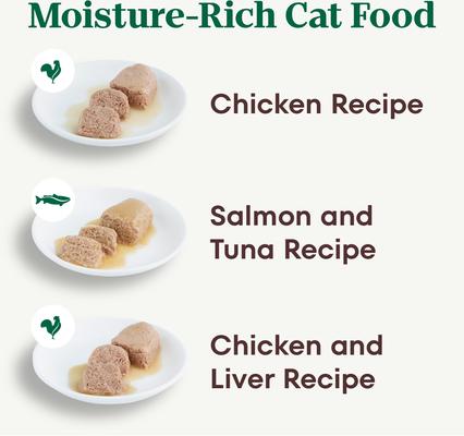 Perfect Portions Chicken, Salmon & Tuna, Chicken & Liver Variety Pack Grain-Free Soft Pate Wet Cat Food, 2.64-oz, case of 24 twin-packs
