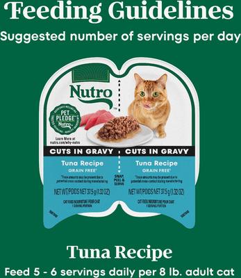 Perfect Portions Grain-Free Cuts in Gravy Tuna Recipe Adult Wet Cat Food Trays, 2.65-oz, case of 24 twin-packs