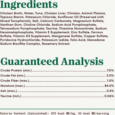 Perfect Portions Grain-Free Cuts in Gravy Tuna Recipe Adult Wet Cat Food Trays, 2.65-oz, case of 24 twin-packs
