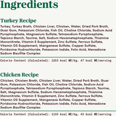 Perfect Portions Turkey & Chicken Variety Pack Grain-Free Soft Pate Wet Cat Food, 2.65-oz, case of 12 twin-packs