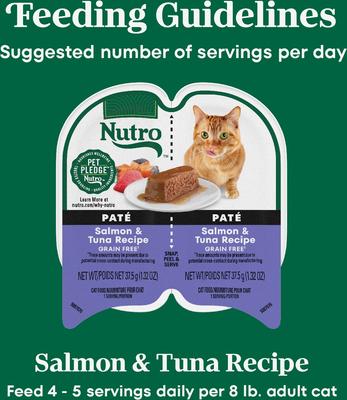 Perfect Portions Grain-Free Salmon & Tuna Soft Pate Wet Cat Food, 2.6-oz, case of 24 twin-packs