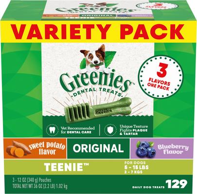 Variety Pack Natural Teenie Dental Dog Treats, 129 count