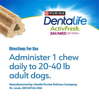 ActivFresh Daily Oral Care Small/Medium Dental Dog Treats, 21 count